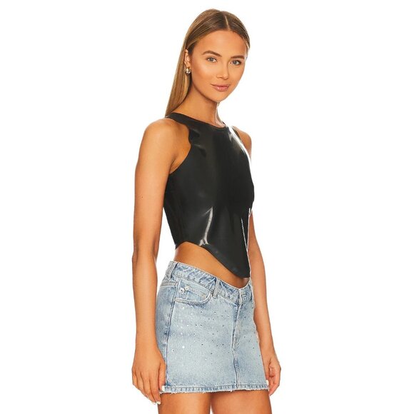 Miaou Jinx Tank in Black Latex - Picture 2 of 4